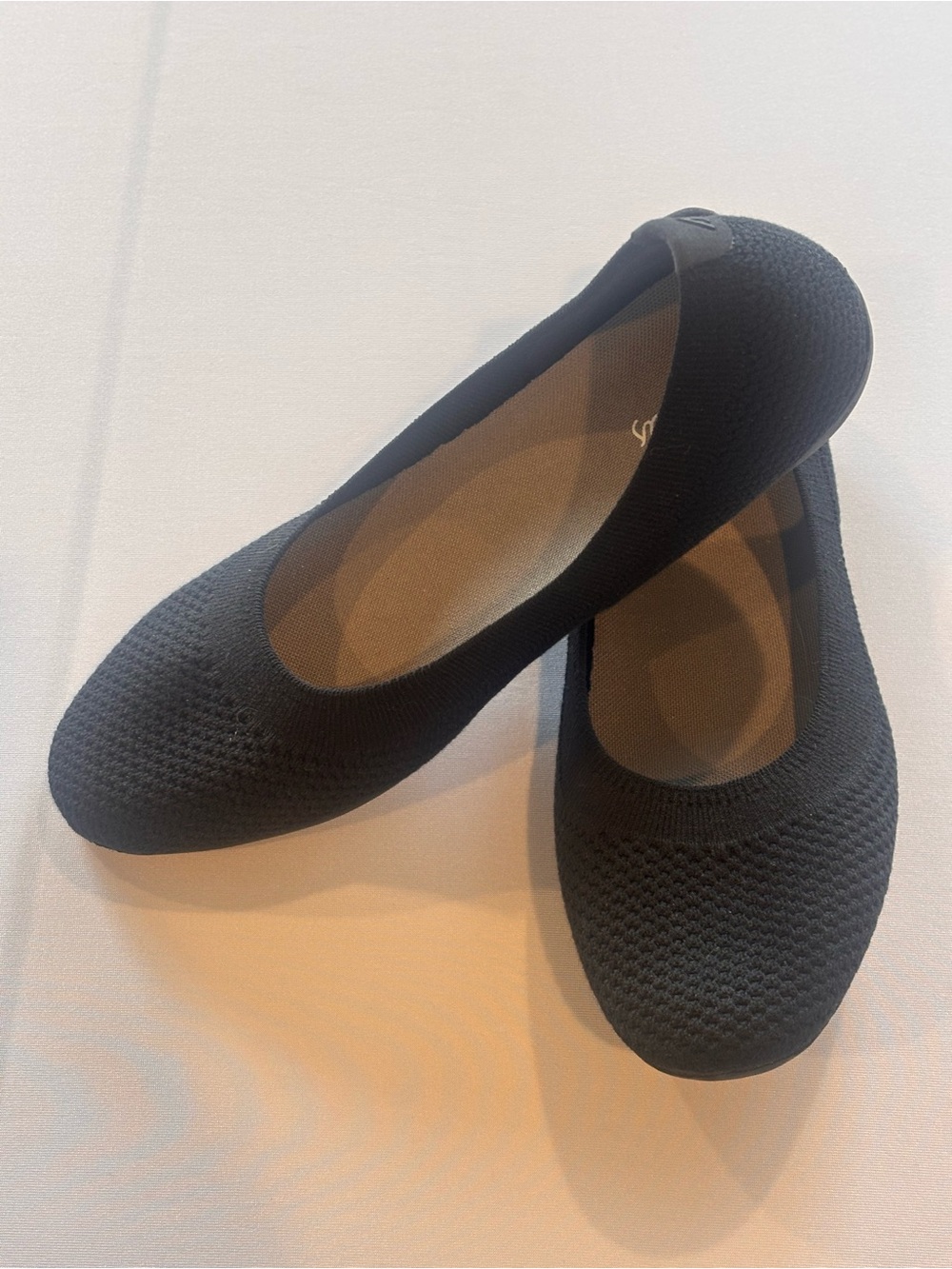 allbirds Black Knit Slip-On Ballet Flats